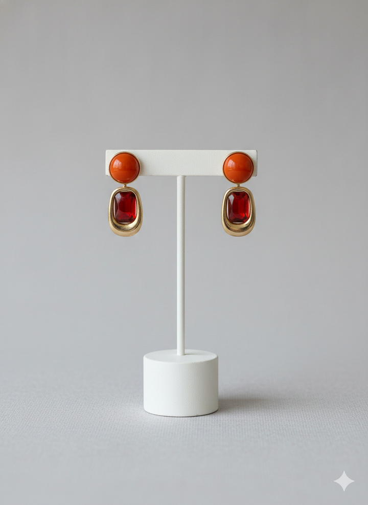 Aretes rojos largos - ARETE Boutiquemirel 