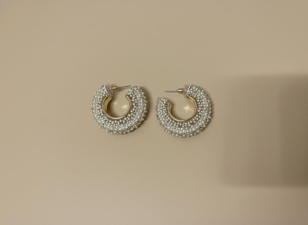 Arracadas doradas con perlas - ARETE Boutiquemirel 