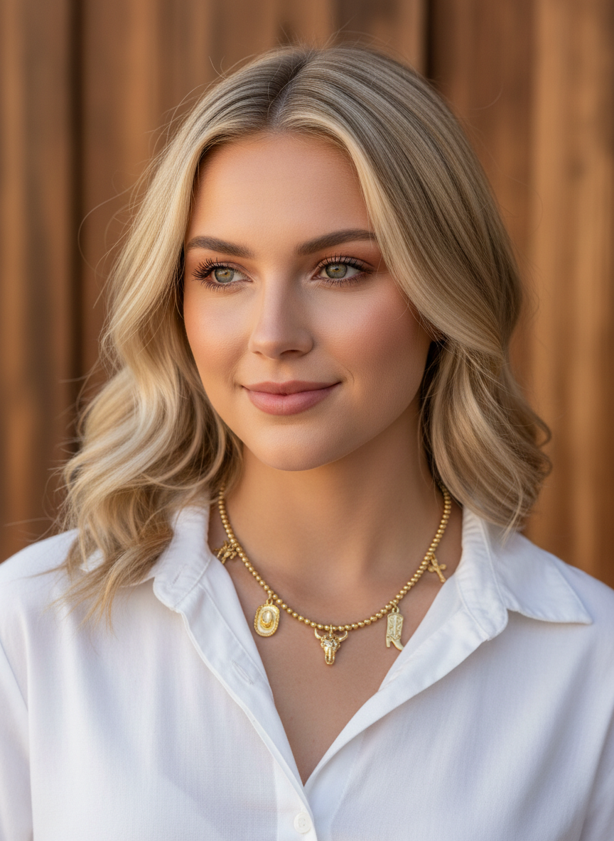 Collar dorado con dijes - COLLAR Boutiquemirel 