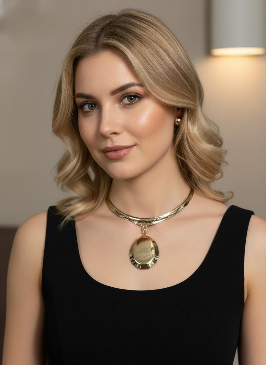 Set de collar dorado con dije - SET COLLAR Boutiquemirel 