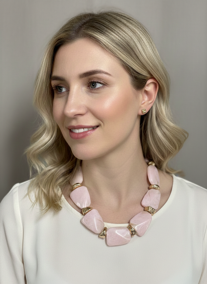 S*10-25*JOIA*KS-3138*ROSA - SET COLLAR Boutiquemirel 