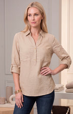 Blusa beige con botones - BLUSA Boutiquemirel 