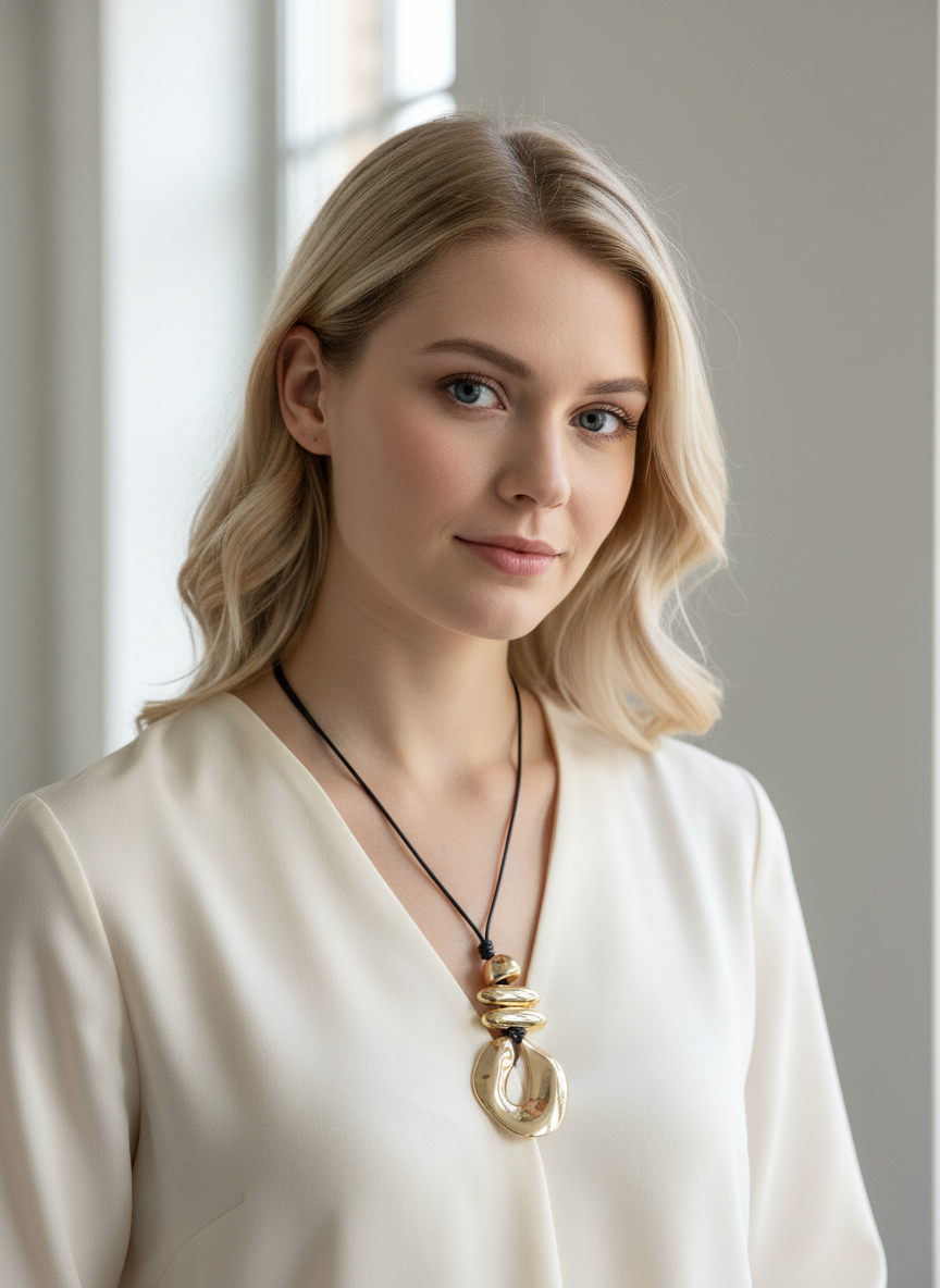 Collar negro largo con maxi dije - COLLAR Boutiquemirel 