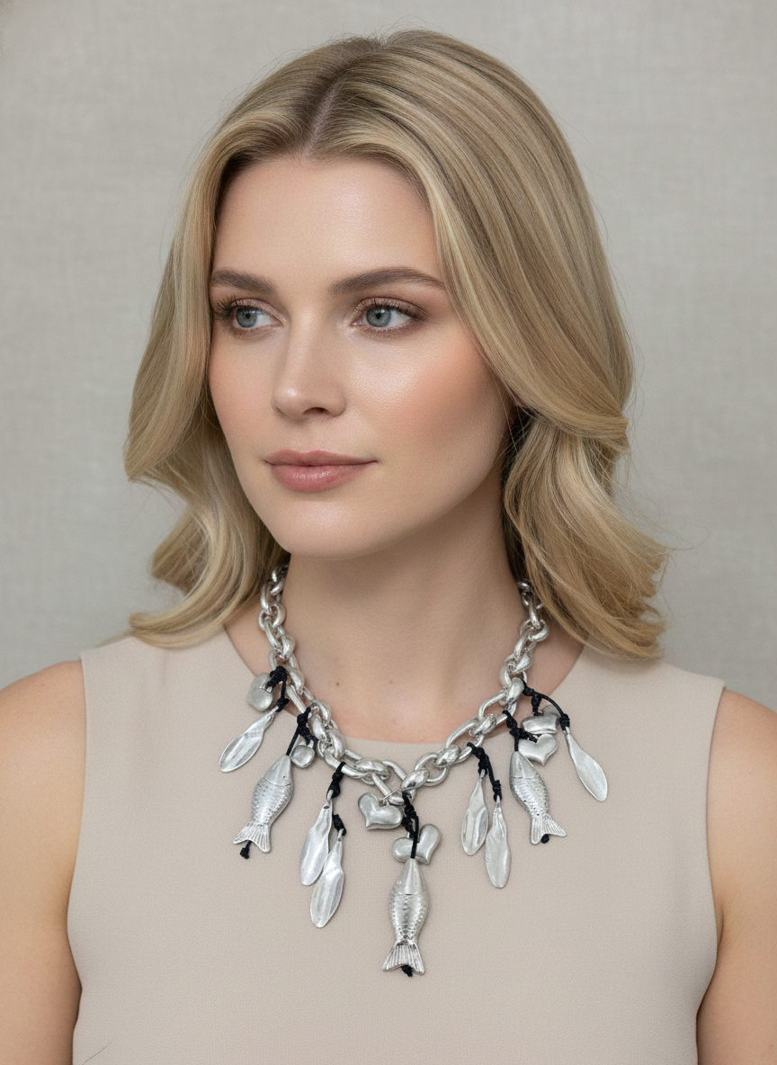 Collar Peces color plata - COLLAR Boutiquemirel 