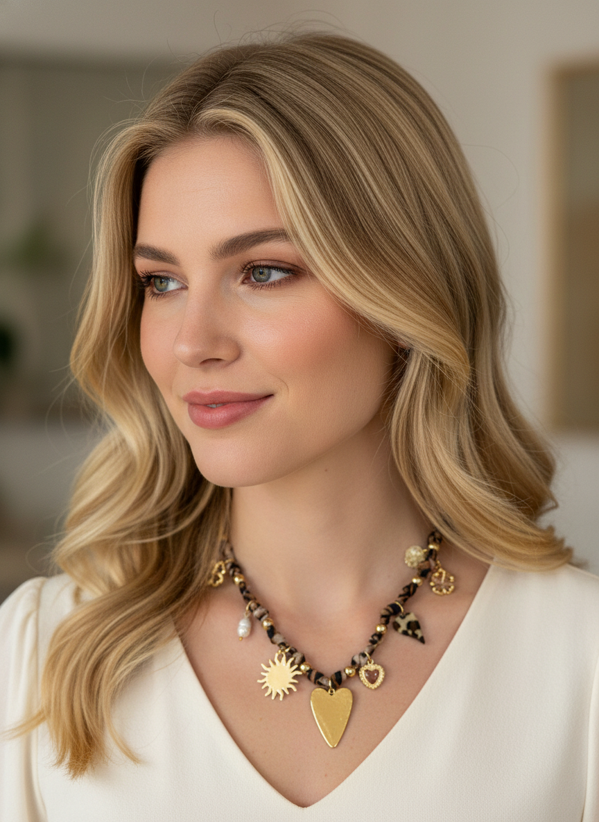 Collar cafè con dijes - COLLAR Boutiquemirel 