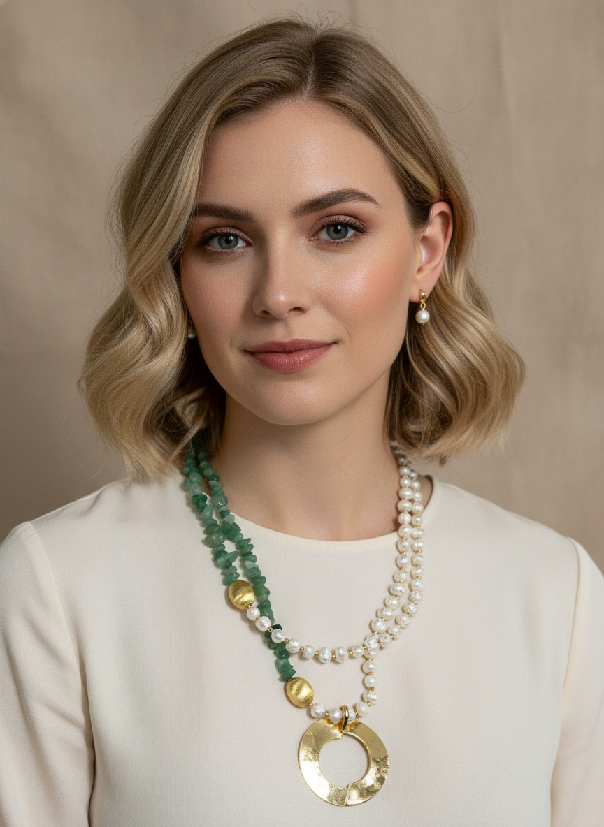 Set de collar largo verde - SET COLLAR Boutiquemirel 