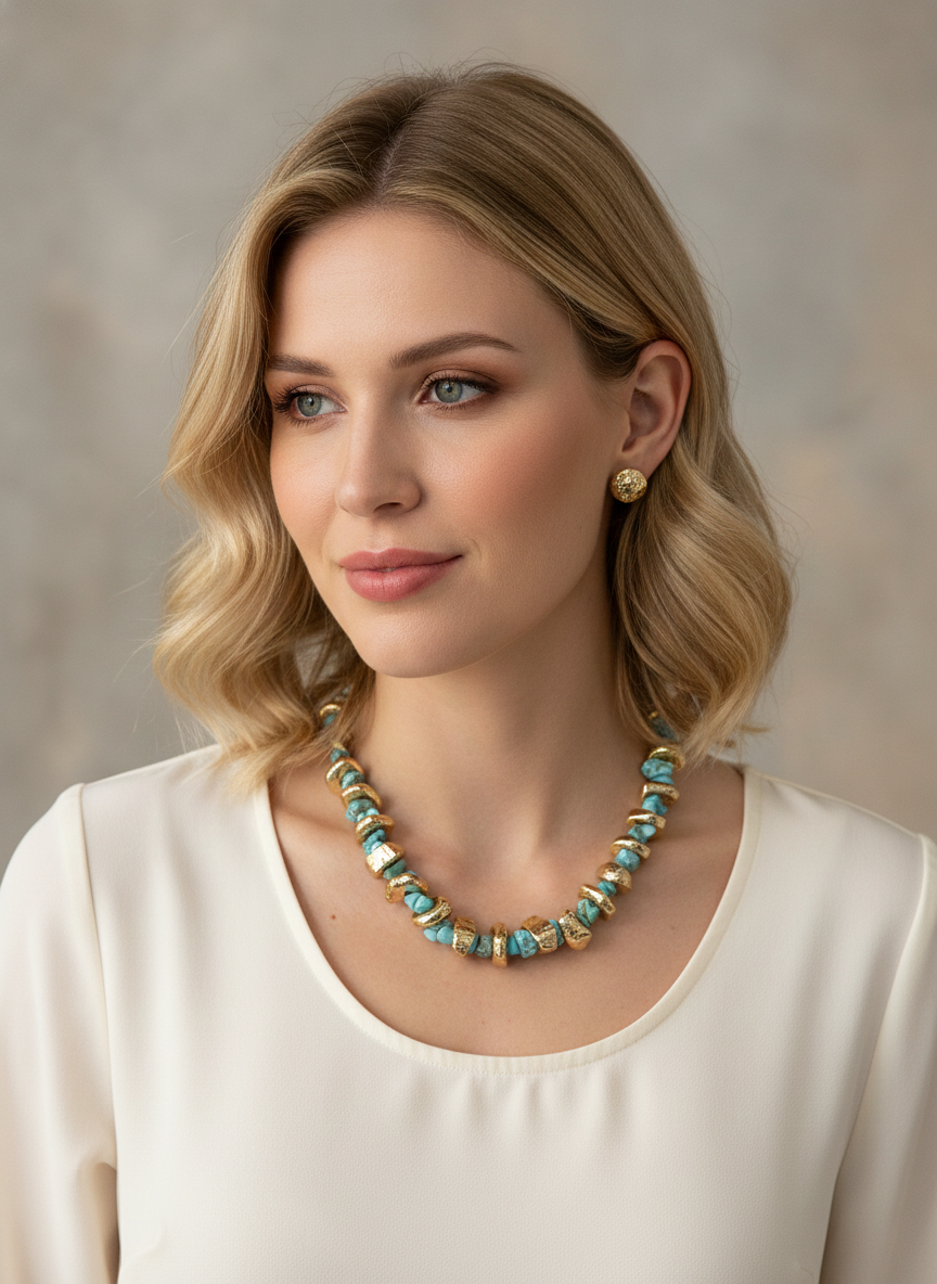 S*10-25*JOIA*KS-3139*DORA/AZUL - SET COLLAR Boutiquemirel 