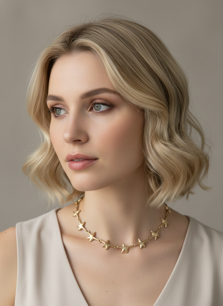 Collar dorado de estrellas - COLLAR Boutiquemirel 