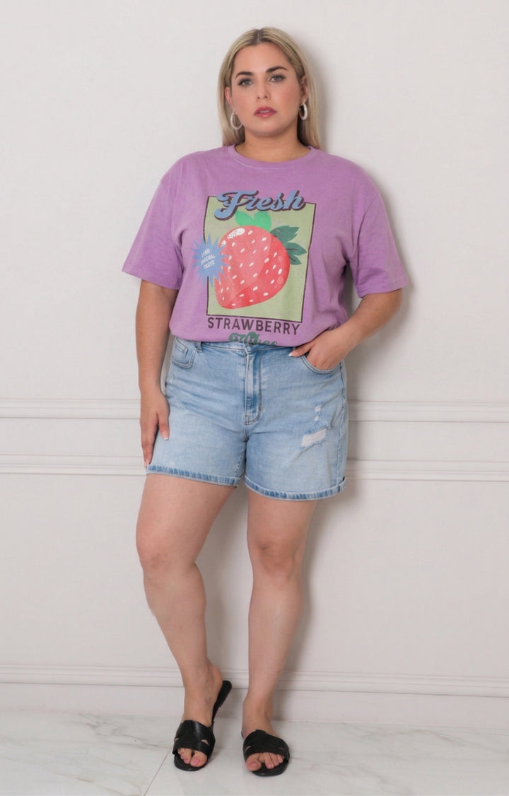 Blusa estampada strawberry - BLUSAS CURVY Boutiquemirel 