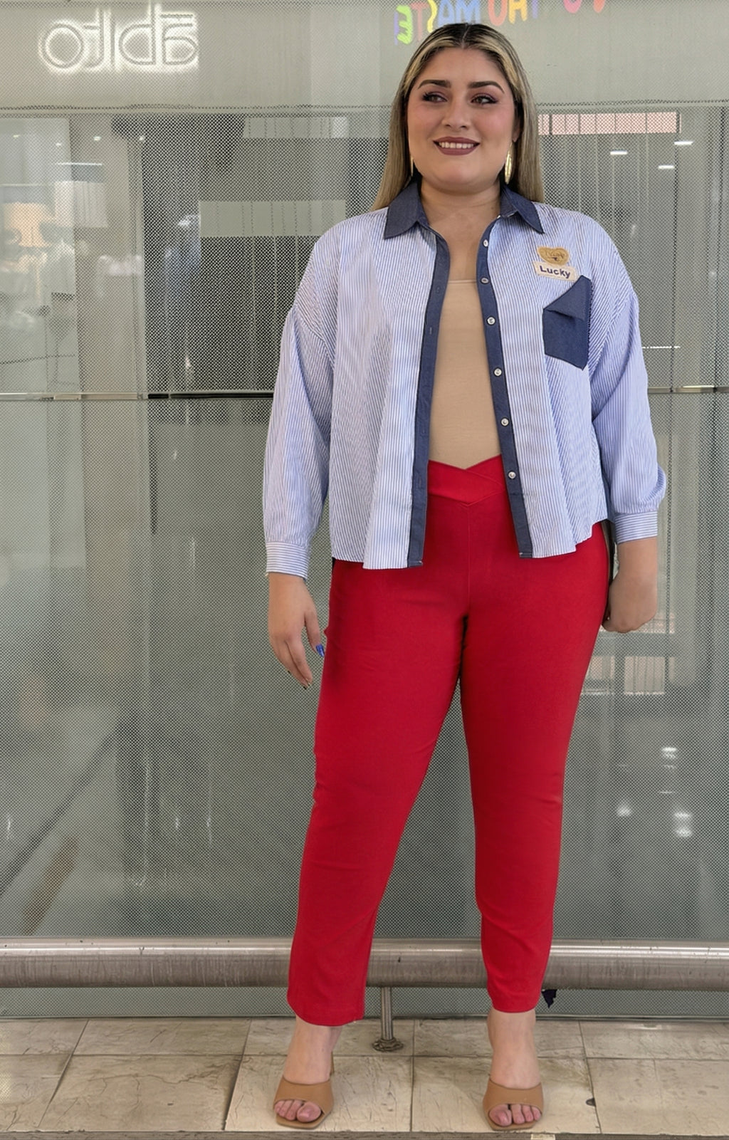 Pantalón strechts corte V - PANTALON CURVY Boutiquemirel 