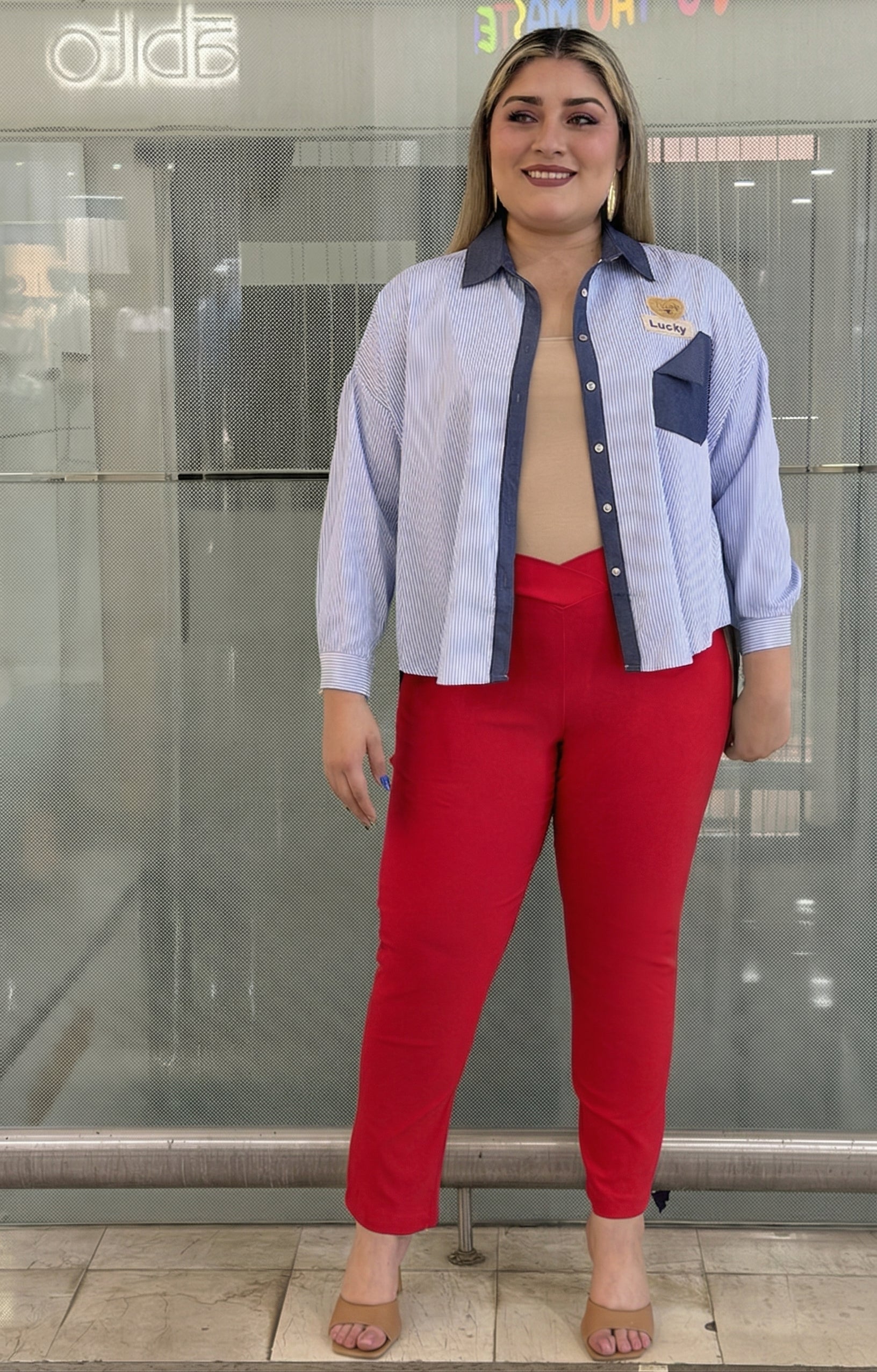 Pantalón strechts corte V - PANTALON CURVY Boutiquemirel 