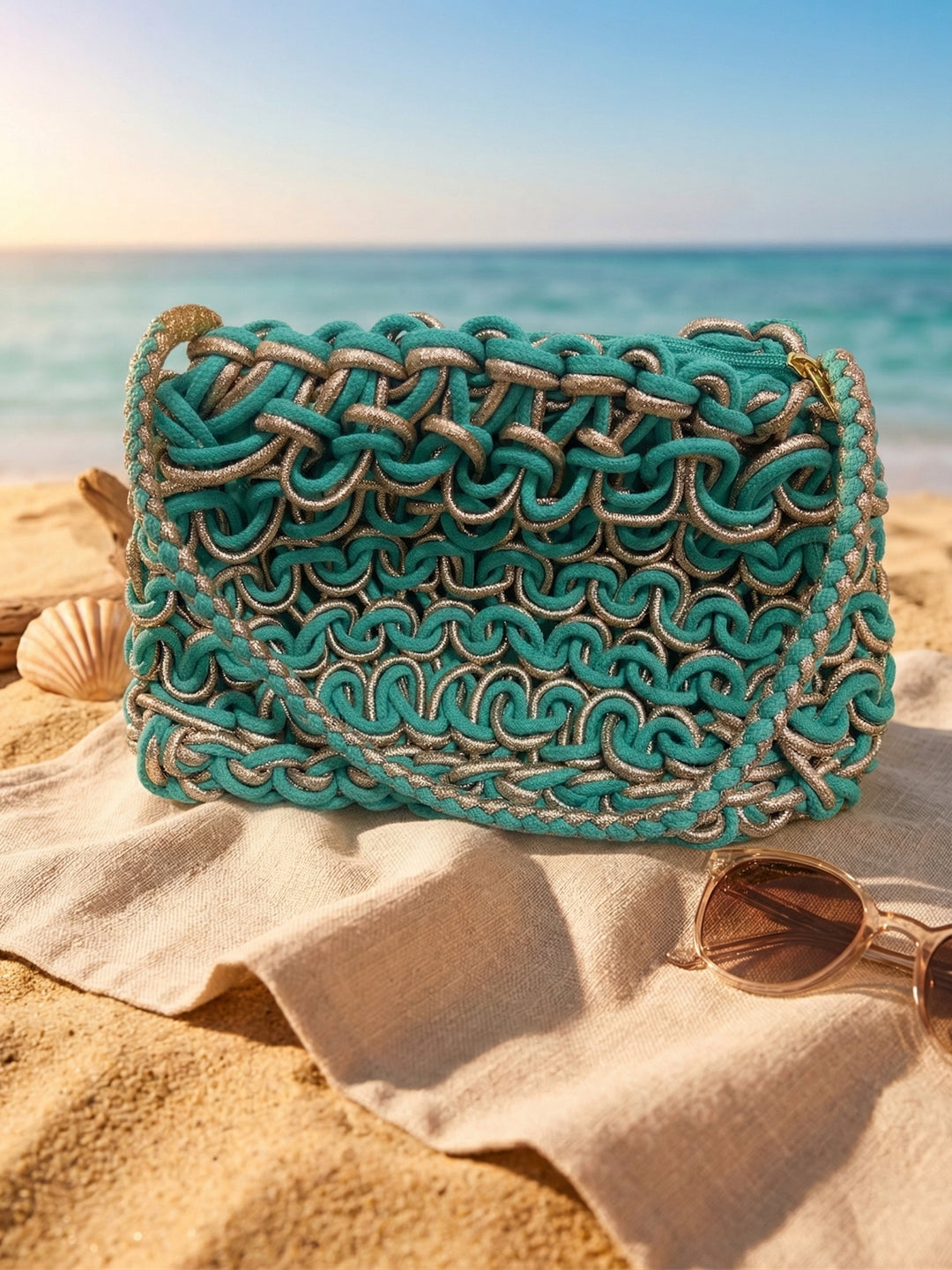 Bolsa crochet menta - BOLSA Boutiquemirel 