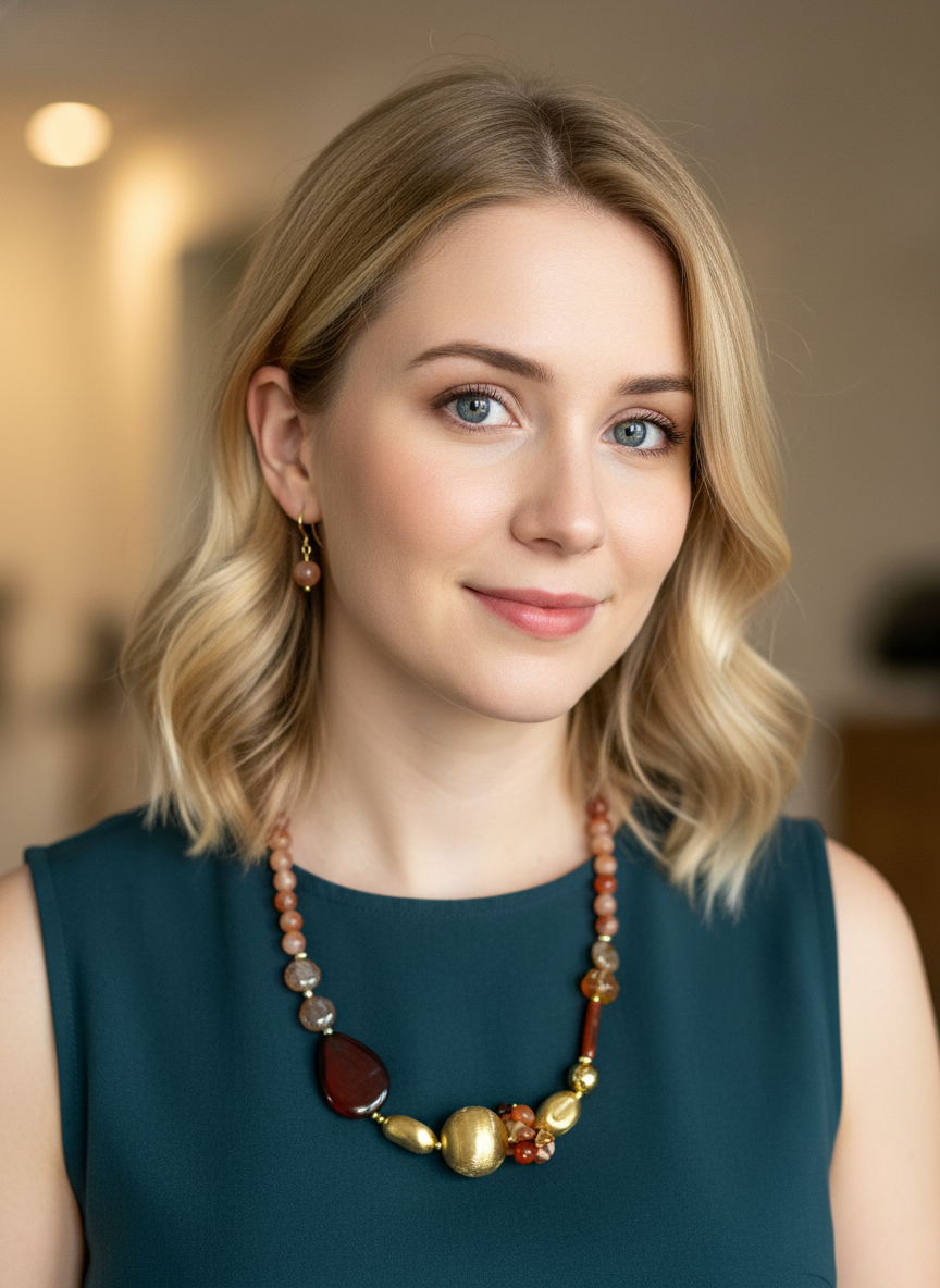 Set de collar cafè y dorado - SET COLLAR Boutiquemirel 