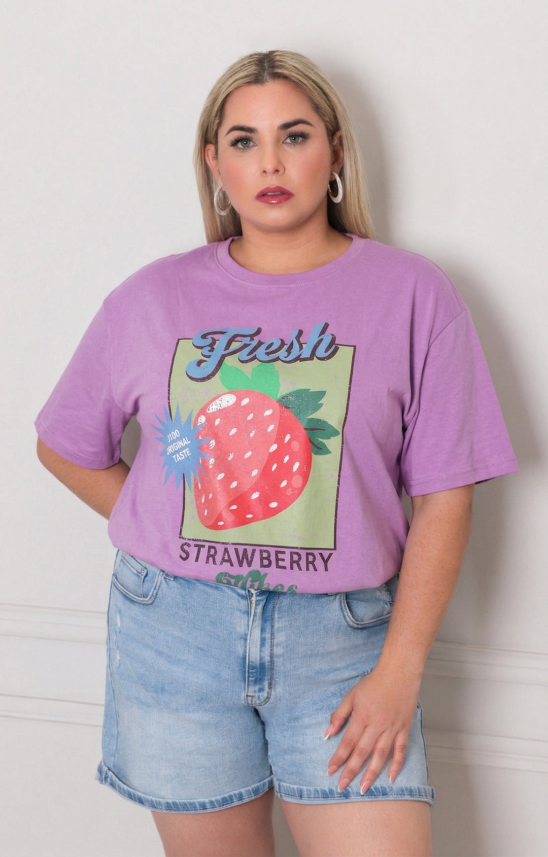 Blusa estampada strawberry - BLUSAS CURVY Boutiquemirel 