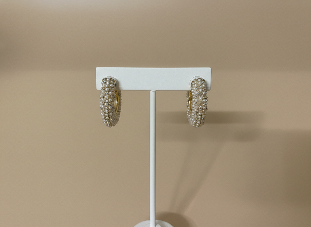 Arracadas doradas con perlas - ARETE Boutiquemirel 