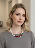 Set de collar blanco y vino - SET COLLAR Boutiquemirel 