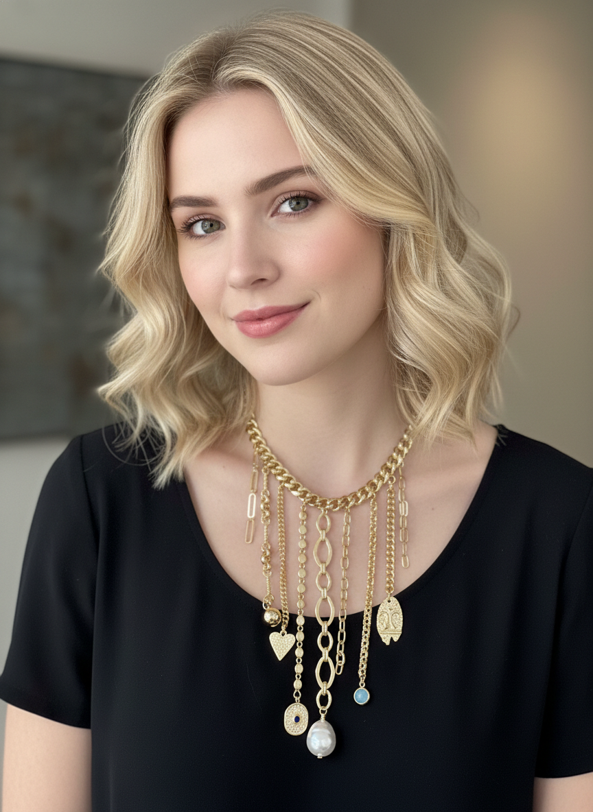 Collar dorado largo - COLLAR Boutiquemirel 