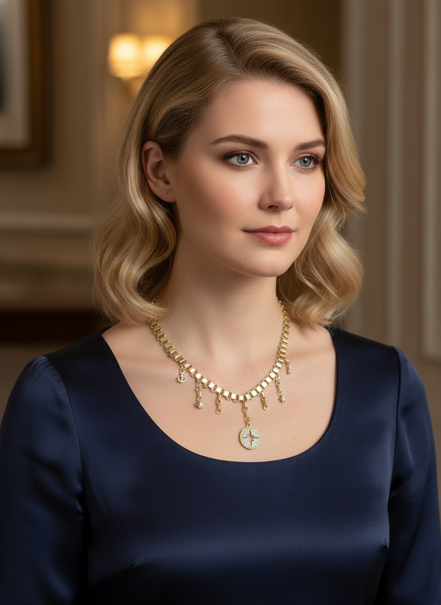 Collar dorado con dijes - COLLAR Boutiquemirel 