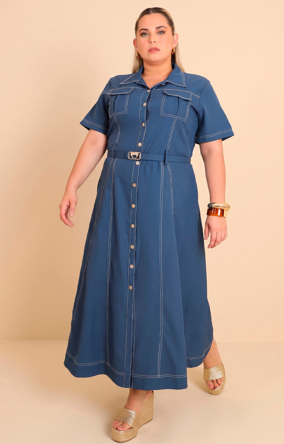 Vestido de mezclilla con cinturón
