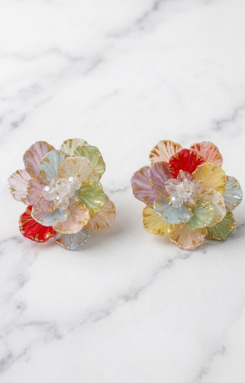 Aretes en forma de flor multicolor - ARETES Boutiquemirel 