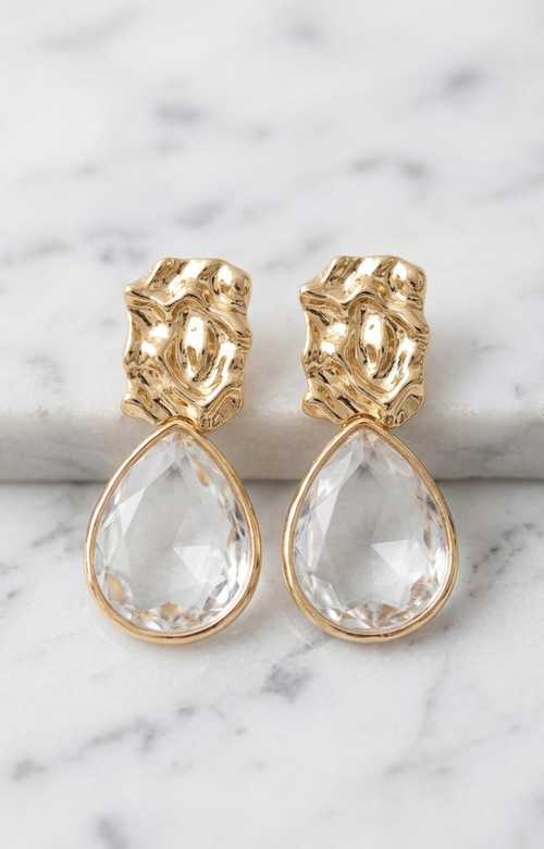 Arete dorado en forma de gota - ARETES Boutiquemirel 