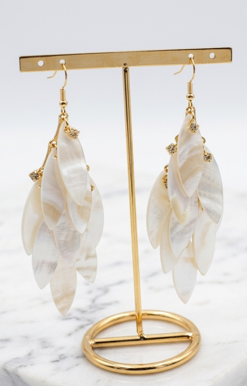 Aretes con acrílico blanco - ARETES Boutiquemirel 
