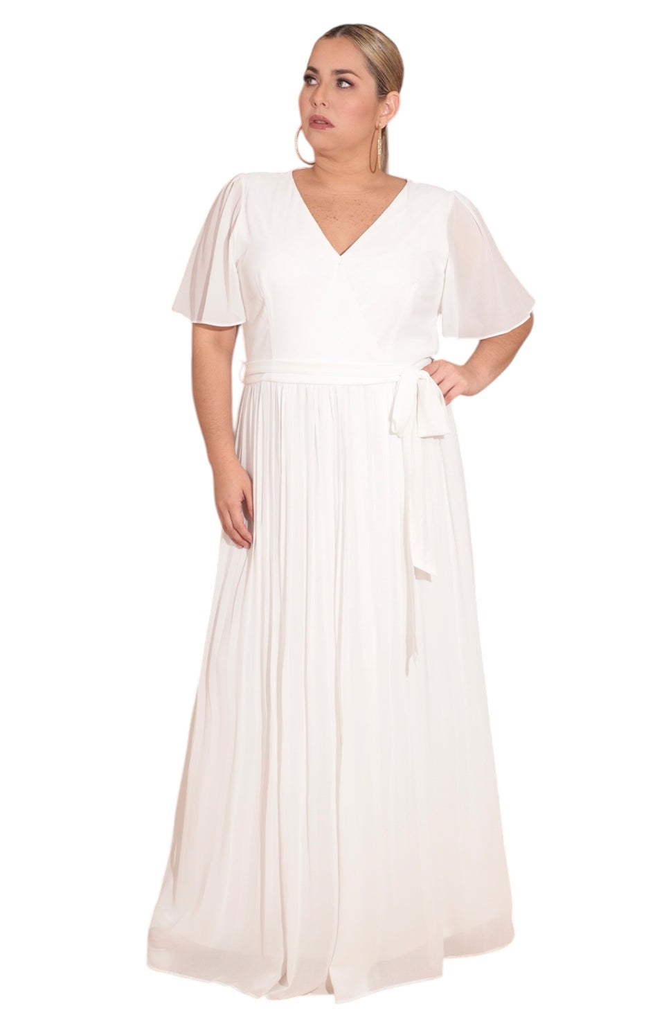 Vestido blanco plizado - VESTIDO Boutiquemirel 