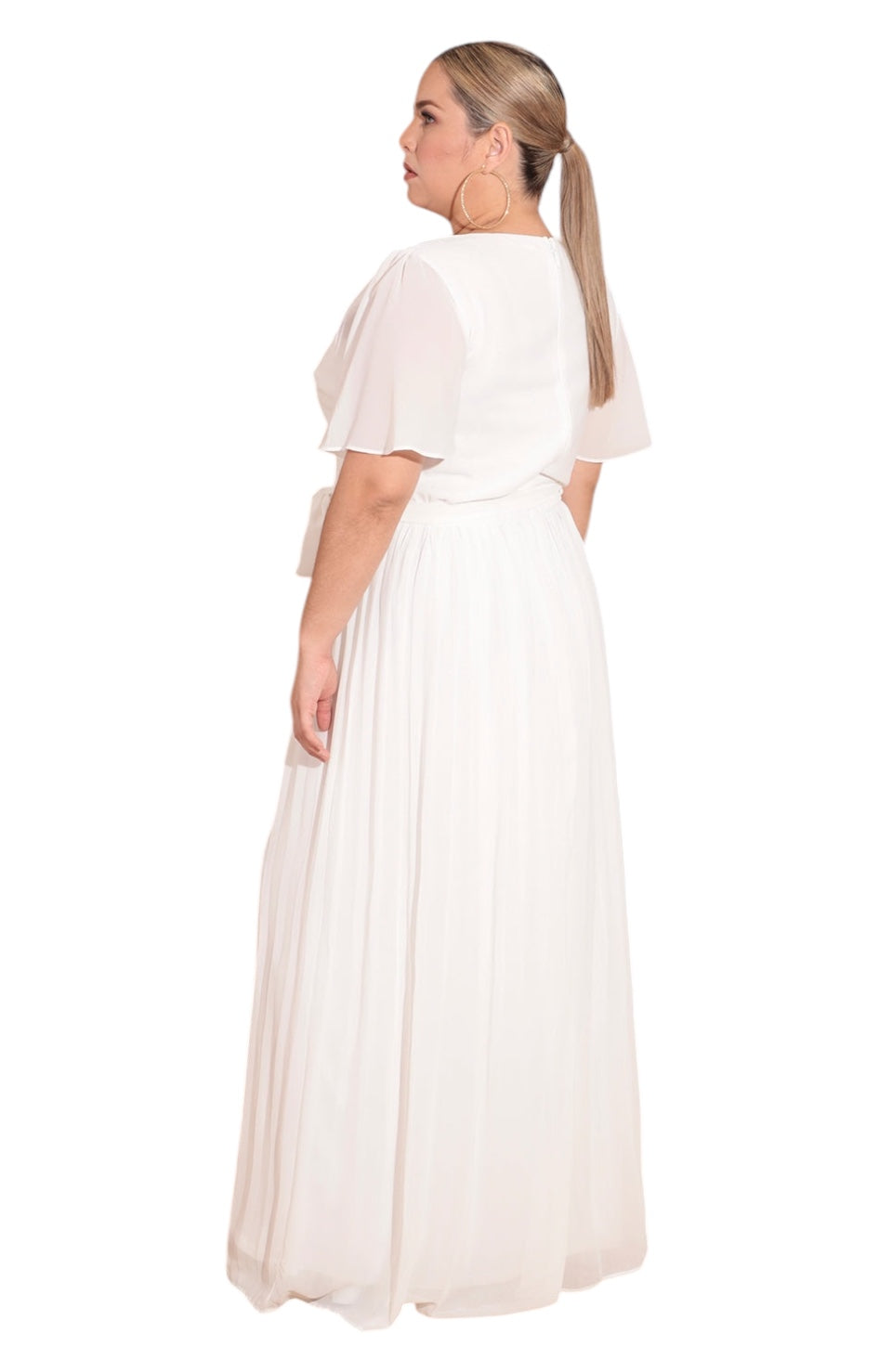 Vestido blanco plizado - VESTIDO Boutiquemirel 