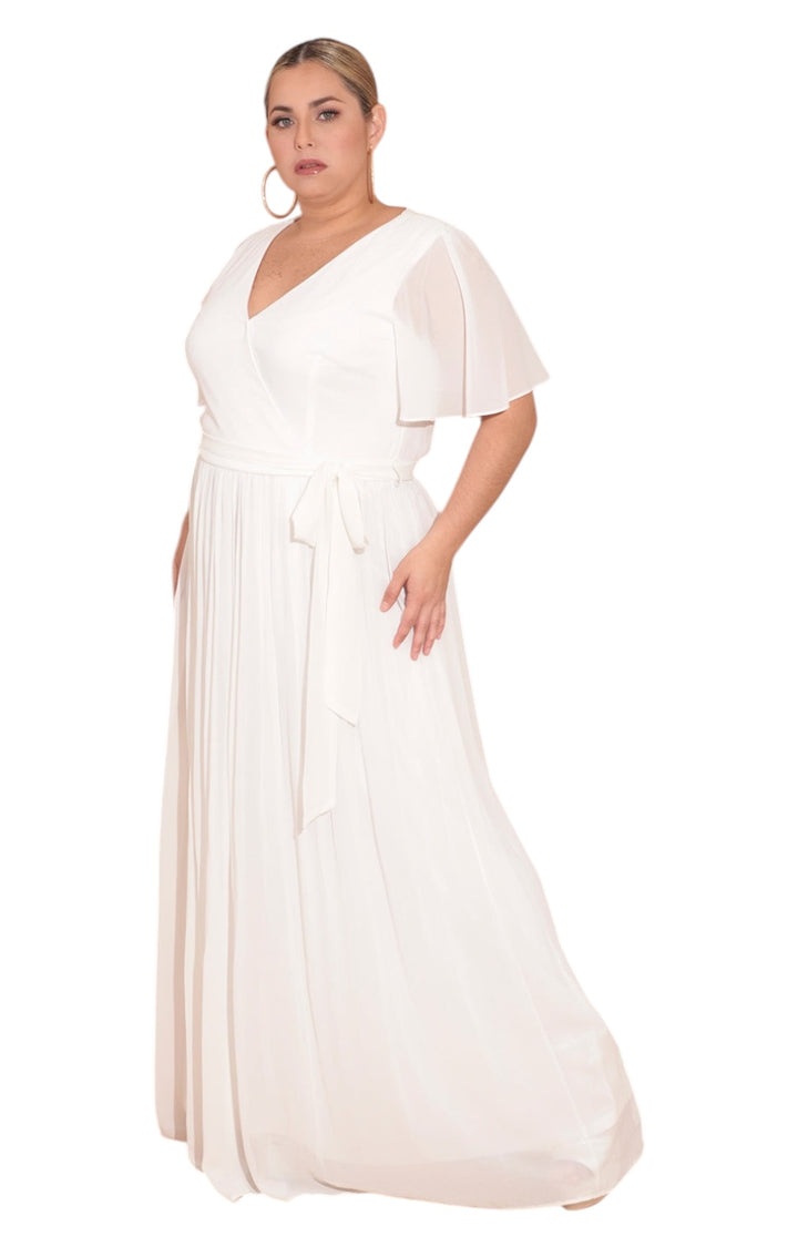 Vestido blanco plizado - VESTIDO Boutiquemirel 