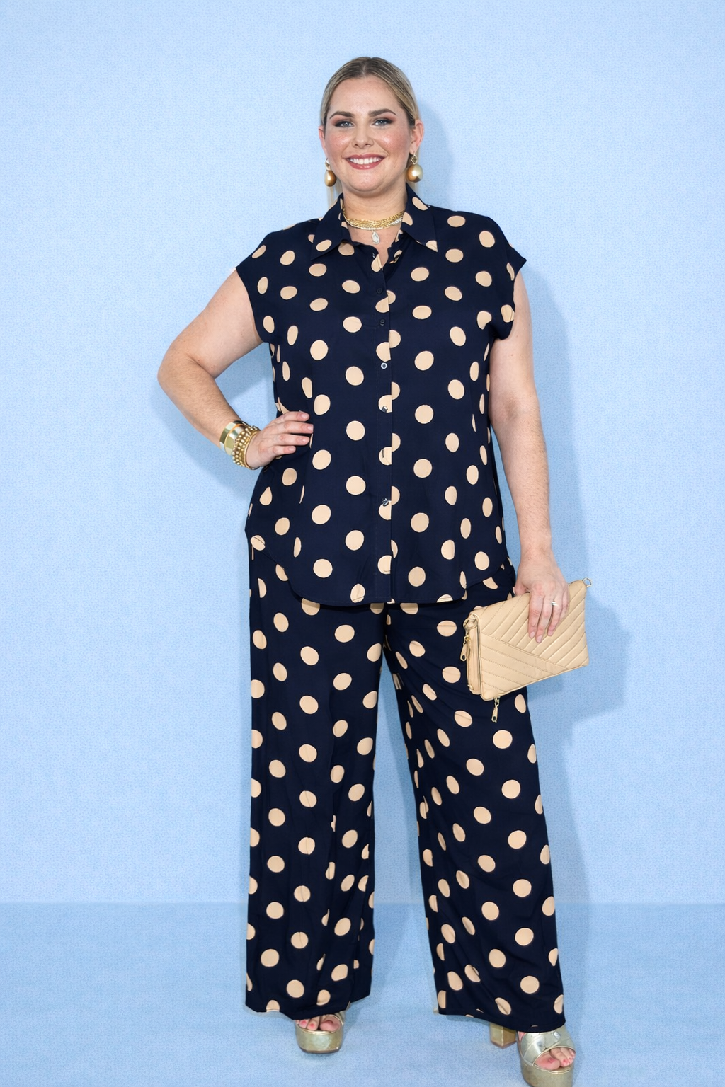 Conjunto azul polka-dots - CONJUNTO XL Boutiquemirel 