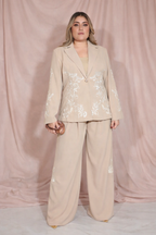 Conjunto beige de saco con bordado - CONJUNTO XL Boutiquemirel 