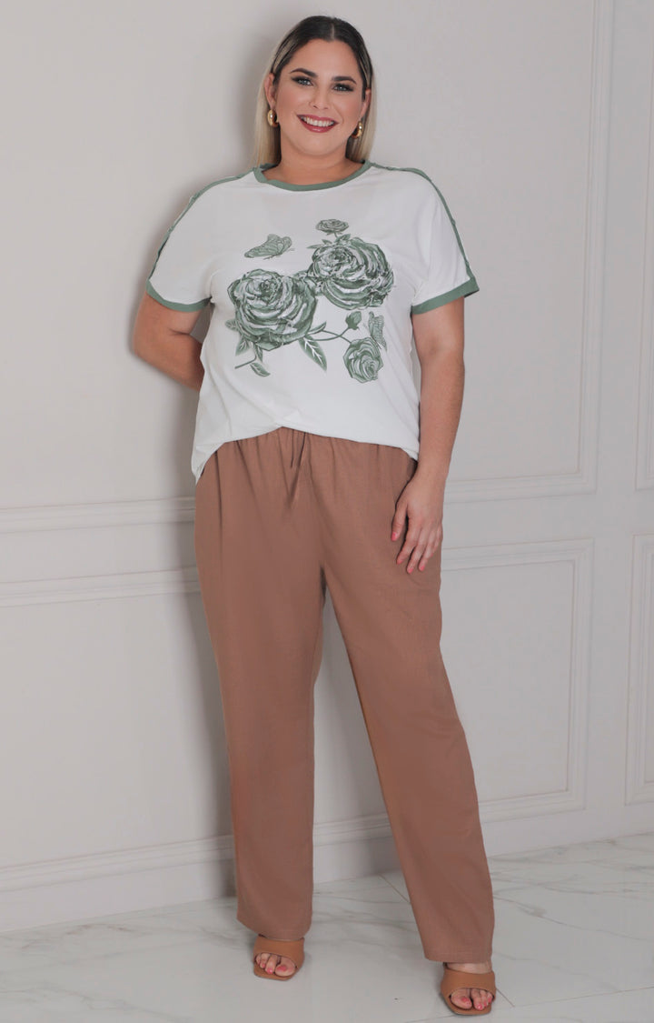 Blusa estampada de rosas - BLUSAS CURVY Boutiquemirel 