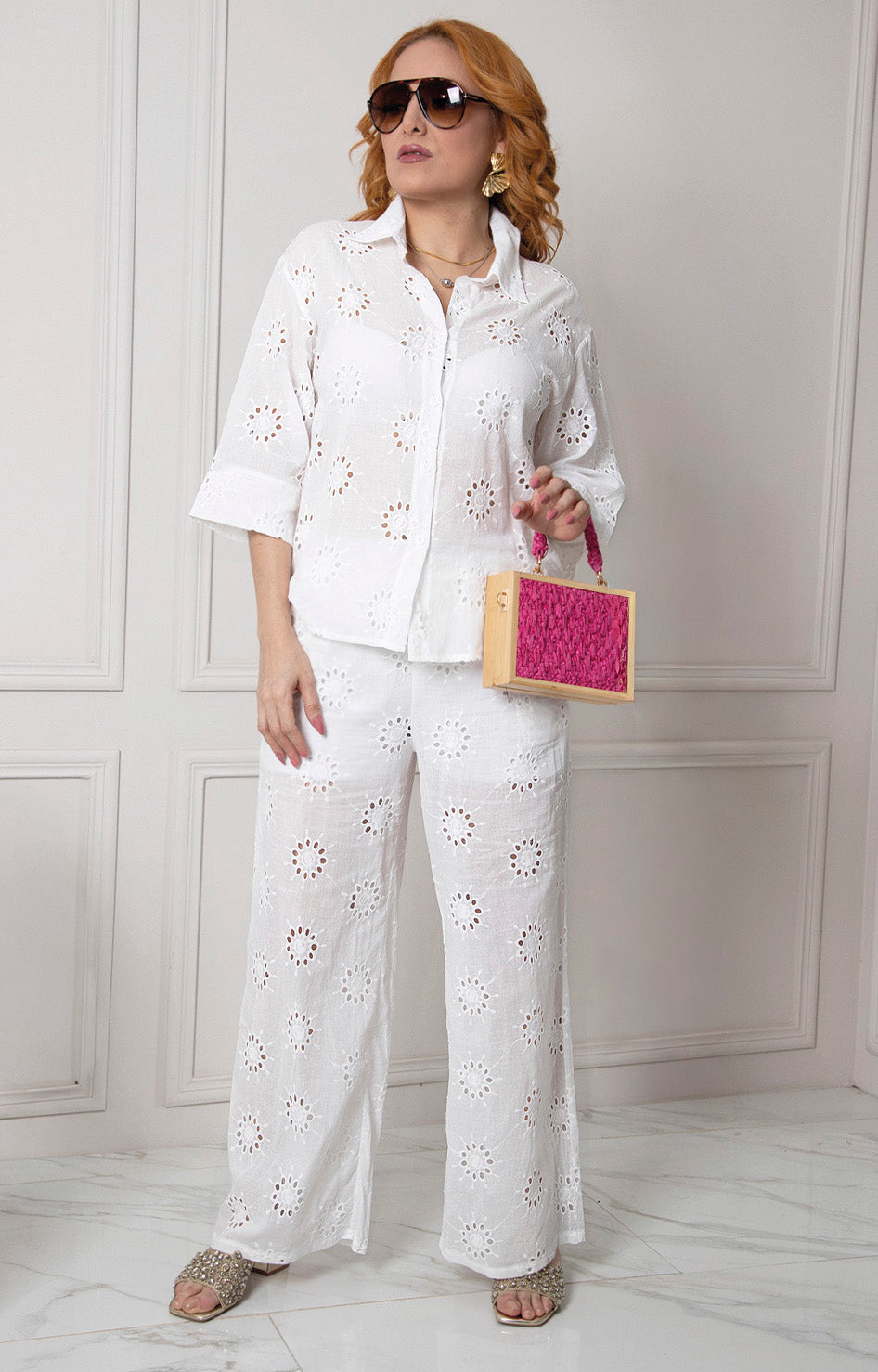 Conjunto blanco con bordado - CONJUNTO REGULAR Boutiquemirel 