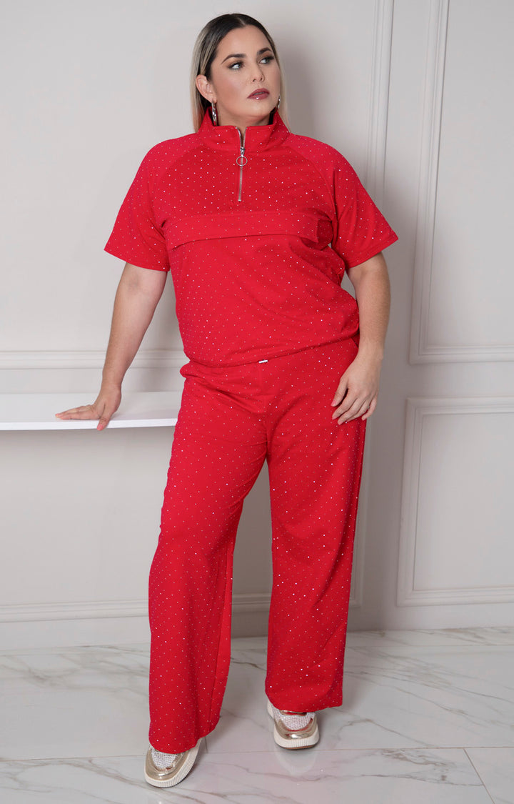 Conjunto rojo con brillos - CONJUNTO XL Boutiquemirel 