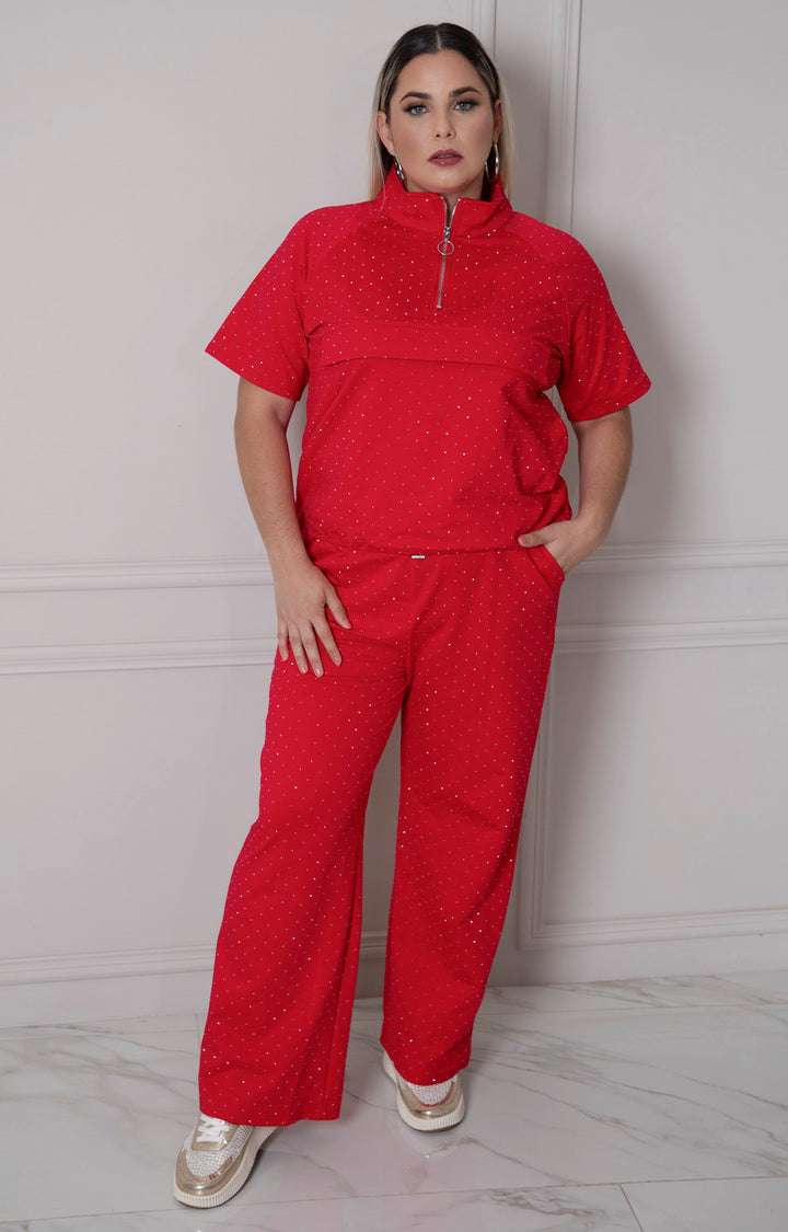 Conjunto rojo con brillos - CONJUNTO XL Boutiquemirel 