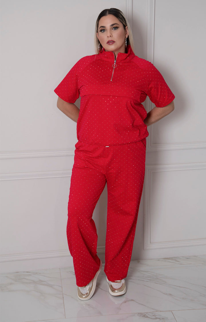 Conjunto rojo con brillos - CONJUNTO XL Boutiquemirel 