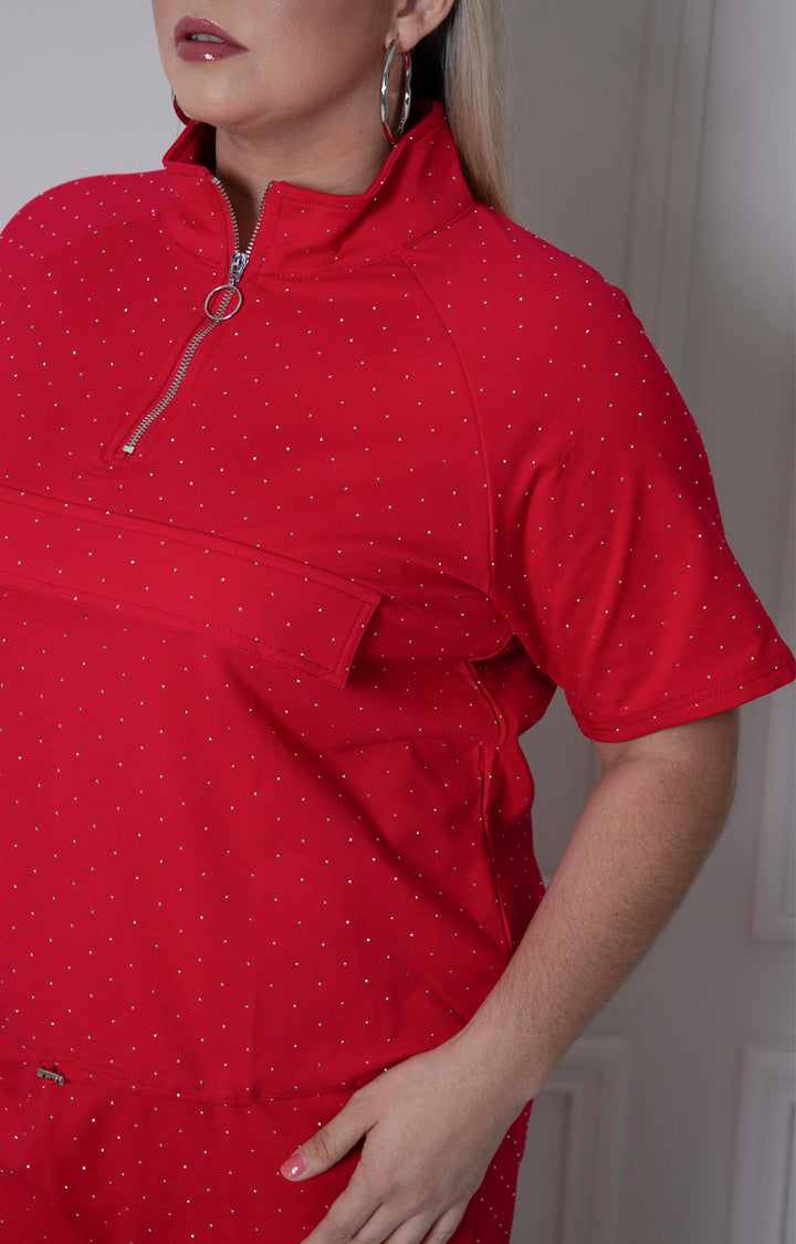 Conjunto rojo con brillos - CONJUNTO XL Boutiquemirel 