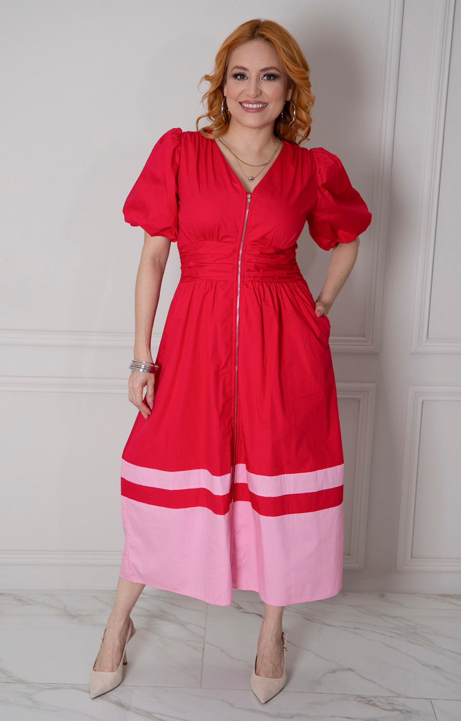 Vestido rojo largo con cierre - VESTIDO LARGO REGULAR Boutiquemirel 