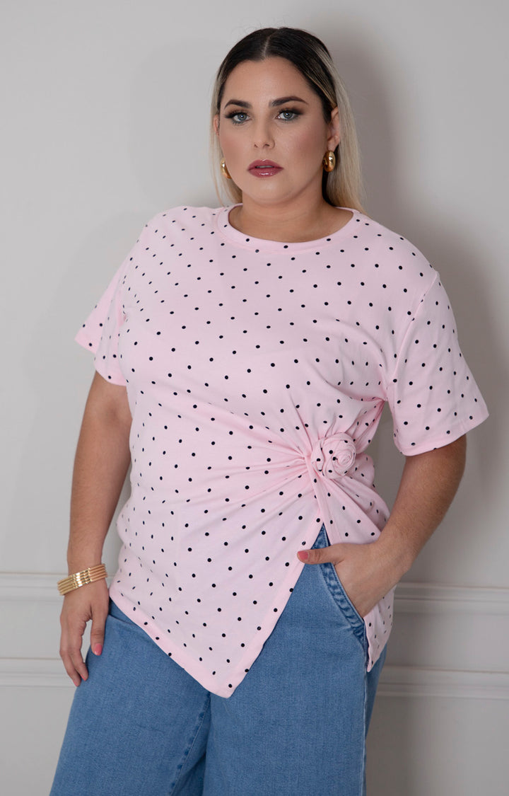 Blusa estampada polka dots - BLUSAS CURVY Boutiquemirel 