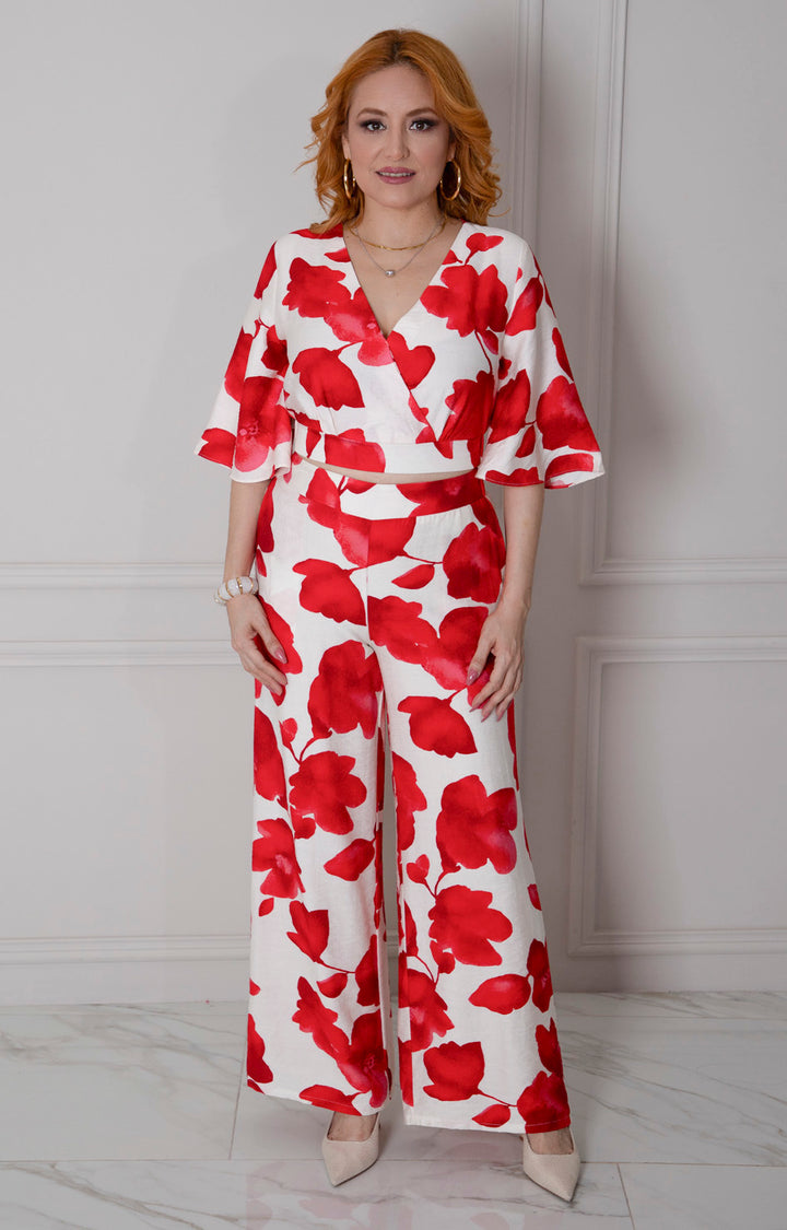 Conjunto rojo estampado - CONJUNTO REGULAR Boutiquemirel 