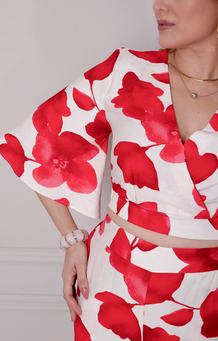 Conjunto rojo estampado - CONJUNTO REGULAR Boutiquemirel 