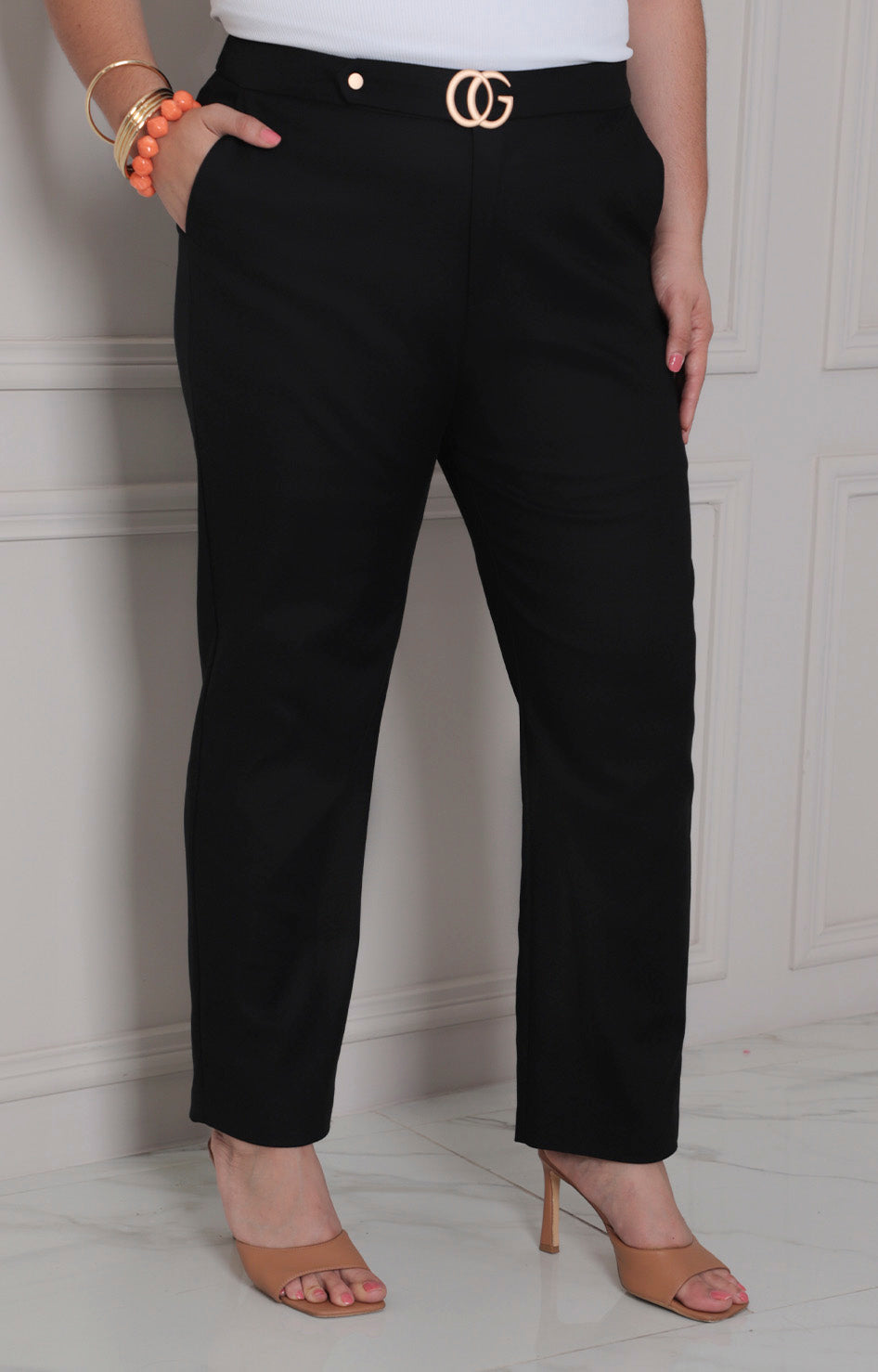 Pantalòn recto con hebilla - PANTALON CURVY Boutiquemirel 