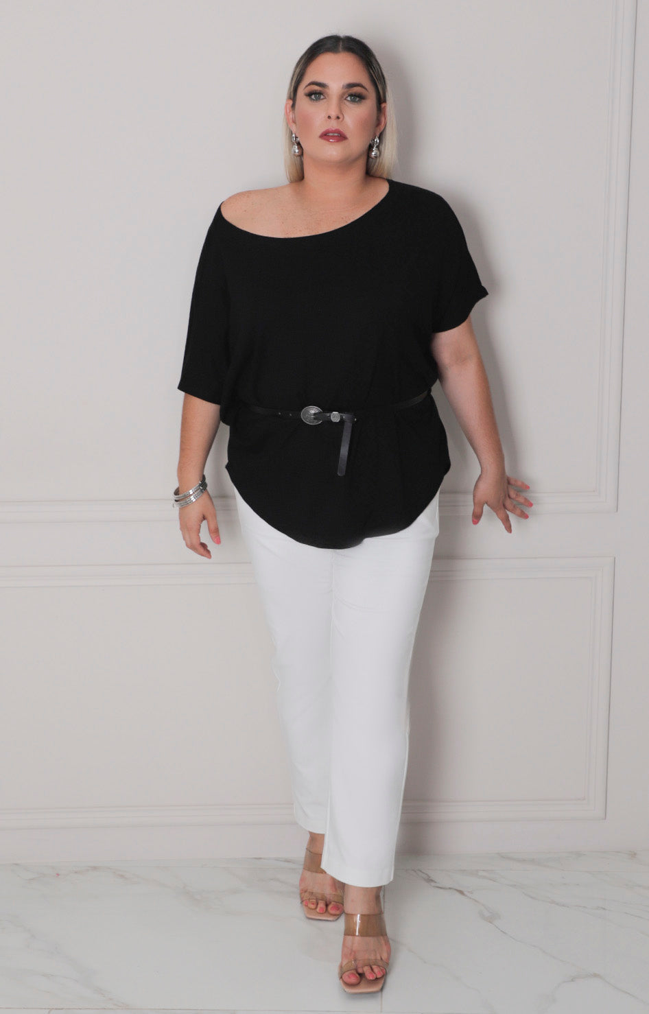 Blusa con cinturòn - BLUSAS CURVY Boutiquemirel 
