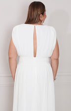 Vestido beige liso - VESTIDO LARGO CURVY Boutiquemirel 