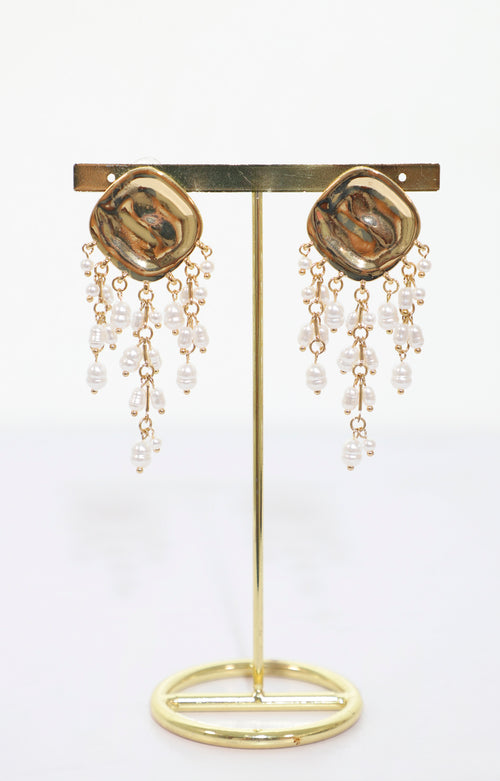 Arete largo dorado con perlas - ARETE Boutiquemirel 