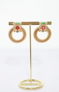 Aretes dorados con piedras multicolor - ARETE Boutiquemirel 