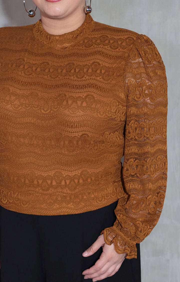 Blusa café tejida - BLUSA XL Boutiquemirel 