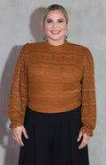 Blusa café tejida - BLUSA XL Boutiquemirel 