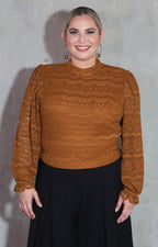 Blusa café tejida - BLUSA XL Boutiquemirel 