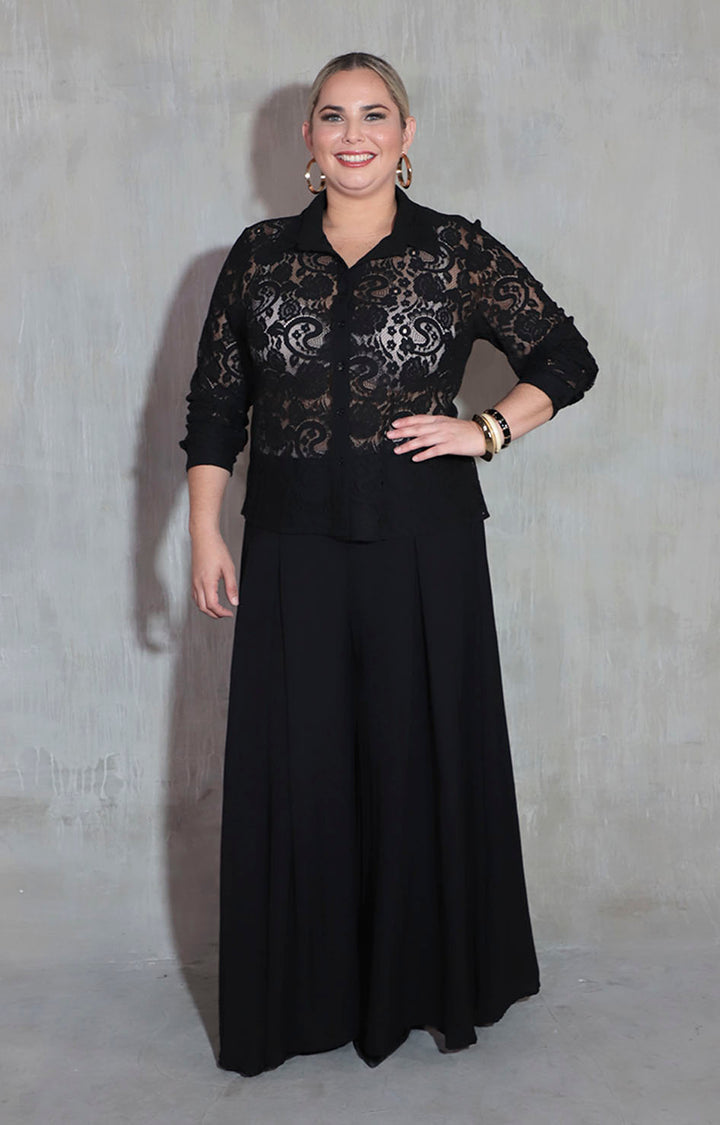 Camisera negra de encaje - BLUSA XL Boutiquemirel 
